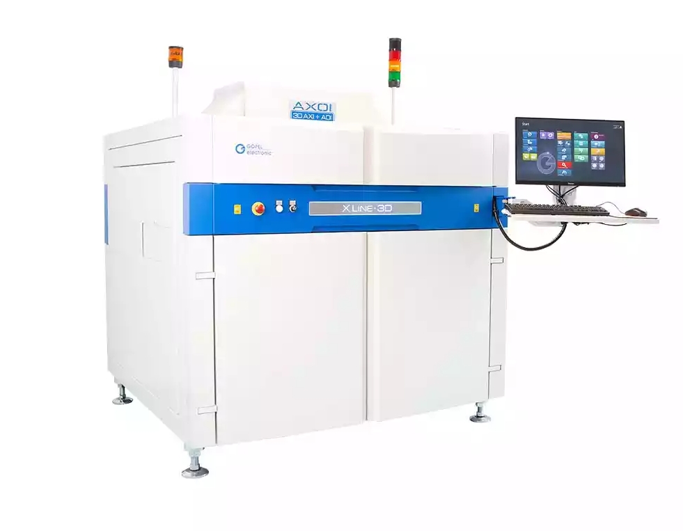 AXI 系统显示 PCB 焊点的 X 射线图像