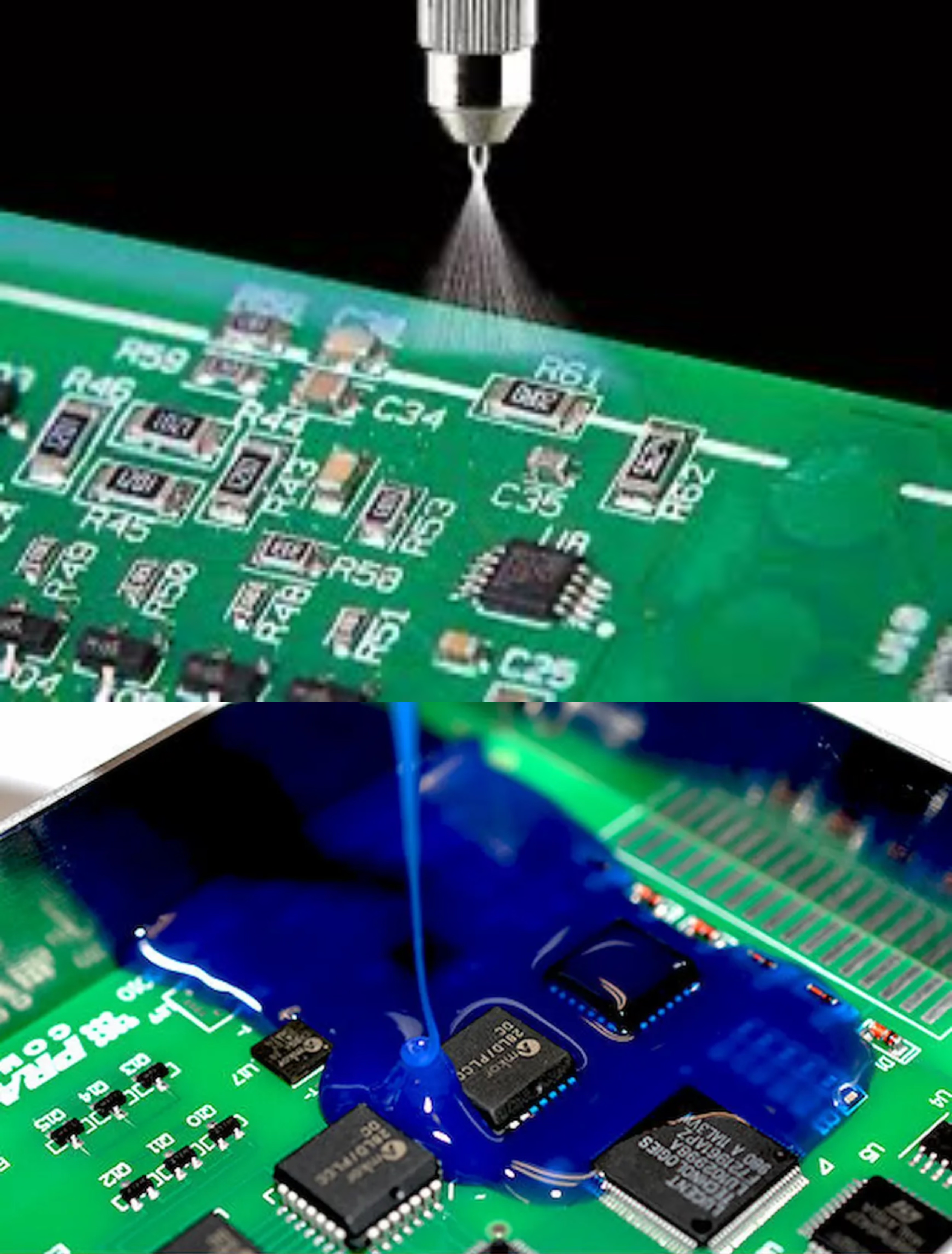 PCB 表面保形涂层类型的比较。