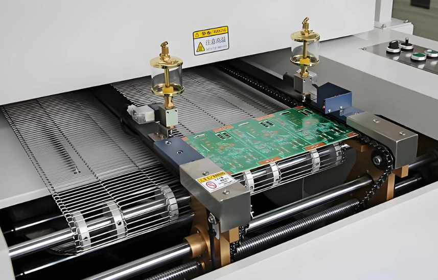 在定制回流曲线焊接期间，回流炉内的 PCB