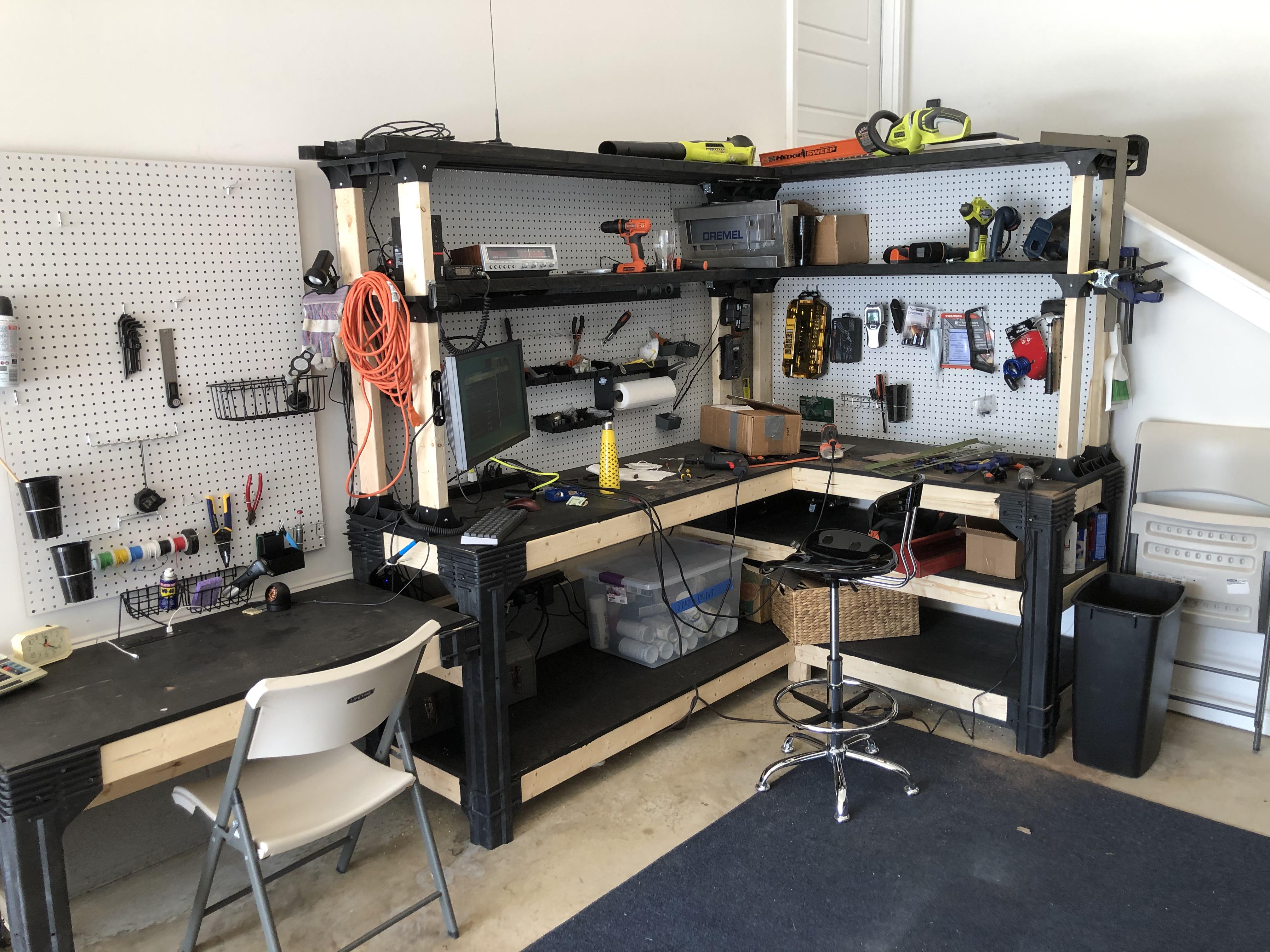 PCB Prototype on workbench with prototyping tools