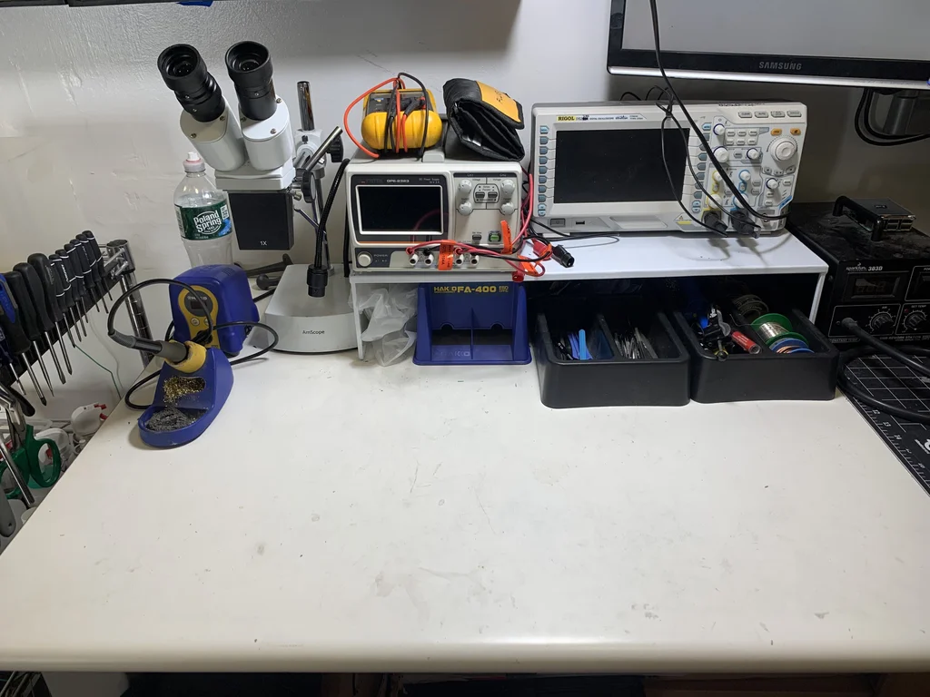 Organized workspace for PCB Rapid Prototyping