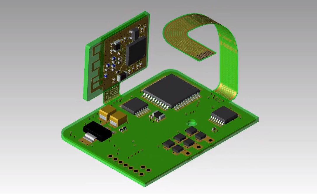 用于抗振汽车应用的柔性聚酰亚胺 PCB。