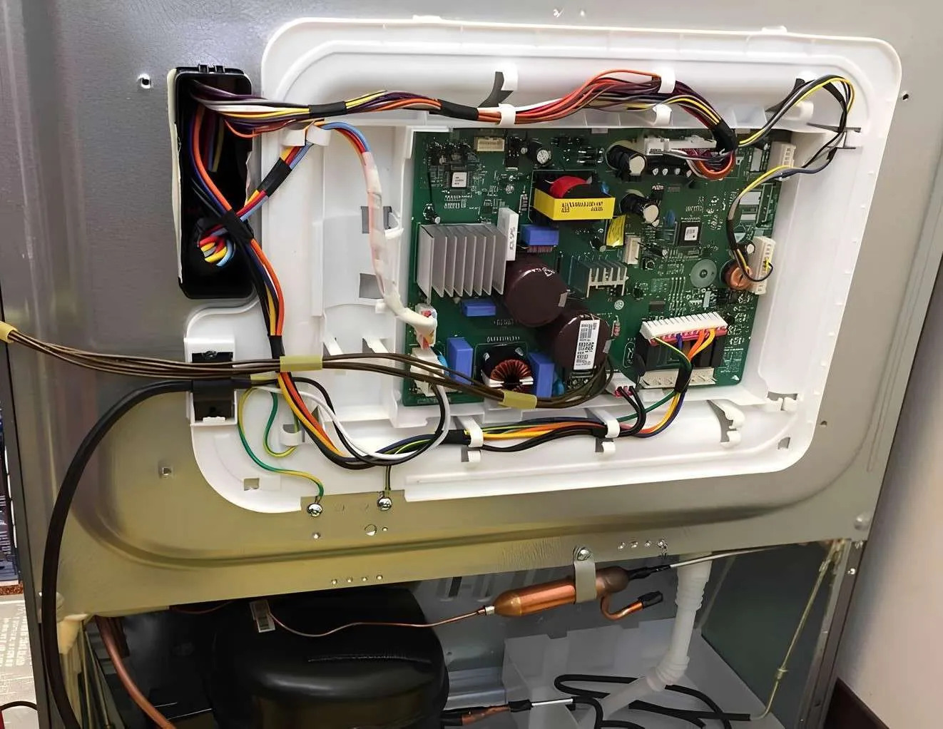 智能冰箱，集成 PCB 进行温度控制