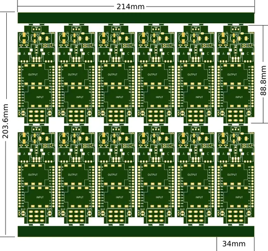 用于蚀刻多块板的面板化 PCB 布局