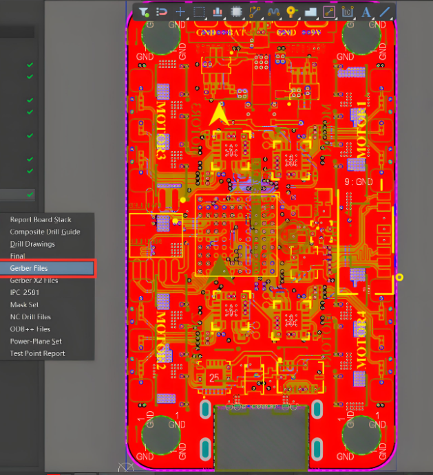预览为定制 PCB 在线生成的 Gerber 文件。
