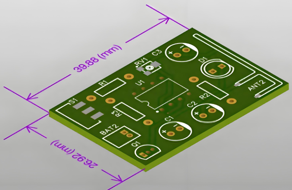 成品定制尺寸的 PCB，展示独特的尺寸